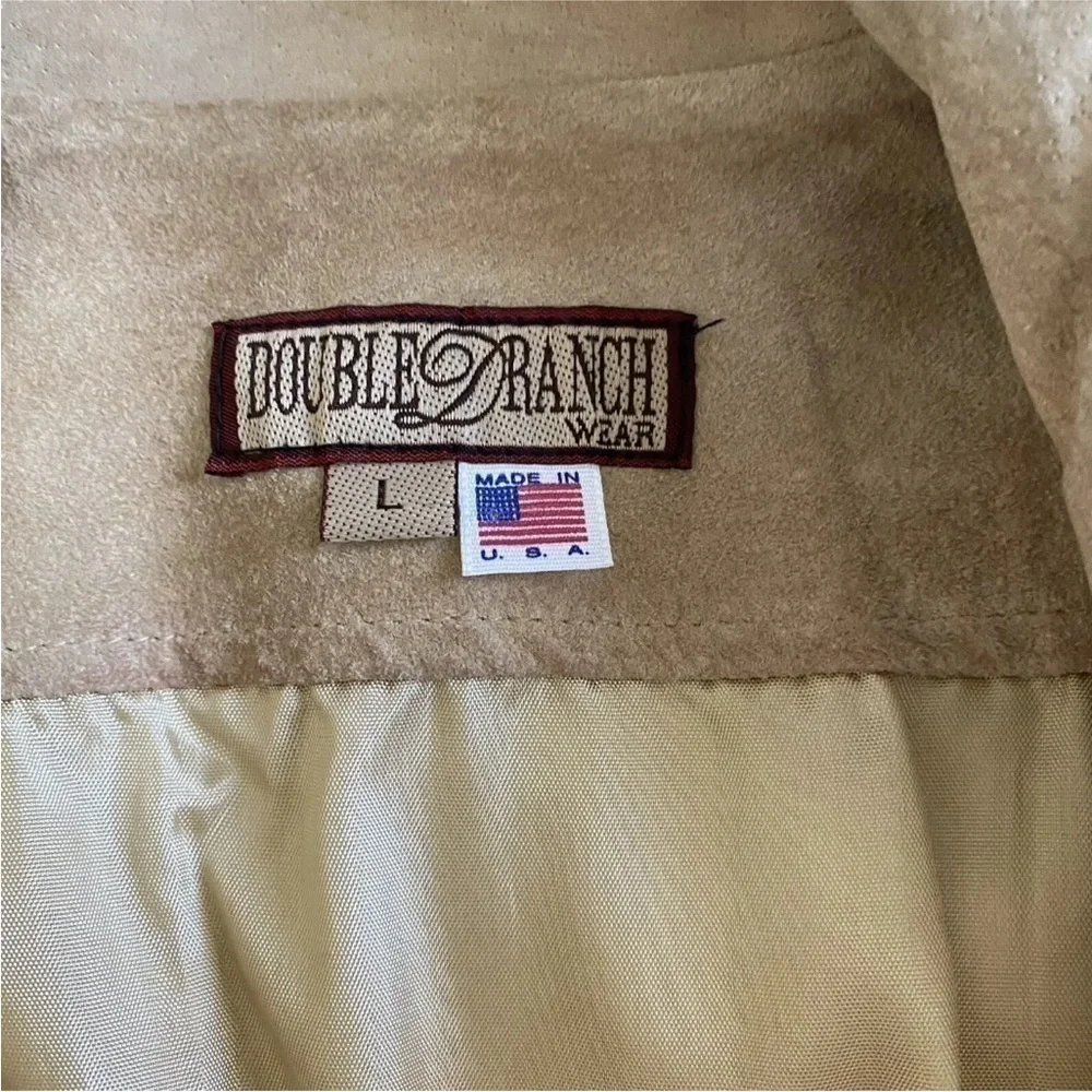Double D Ranch vintage Beaded Fringe Suede Leather “Telling Stories” Jacket - Picture 14 of 16